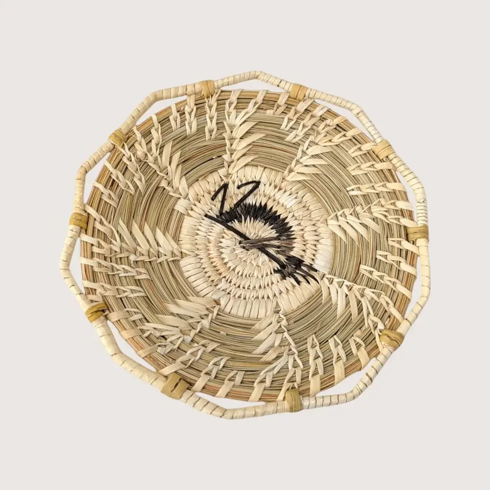 1970s Coiled Pine Needle Basket Plate